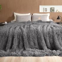 Cobertor Pawque Luxury Faux Fur Supersoft 230x230cm cinza Cobertor Pawque Luxury Faux Fur Supersoft 230x230cm cinza