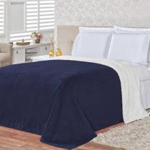 Cobertor Pele De Carneiro Sherpa Alaska King 01 Peça - Marinho Cobertor Pele De Carneiro Sherpa Alaska King 01 Peça - Marinho