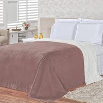 Cobertor Pele De Carneiro Sherpa Alaska Queen 01 Peça - Rosê