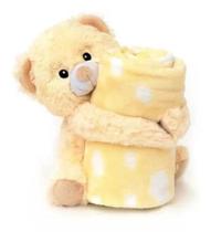 Cobertor Pelúcia Manta Zoo Sóft Anti-alérgico Amarelo - Urso