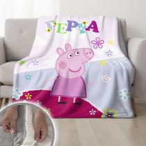 Cobertor Peppa Pig Infantil Duplo Pele De Carneiro 155x240cm