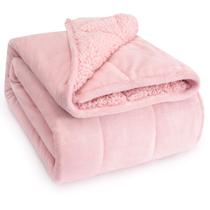 Cobertor pesado Wemore Sherpa Fleece para adulto de 6,8 kg rosa