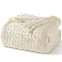 Cobertor PHF 100% algodão Waffle Weave Twin Size Cannoli Cream