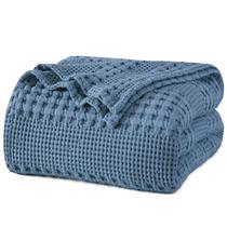 Cobertor PHF 100% algodão Waffle Weave Twin Size Captain's Blue