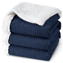 Cobertor PHF Waffle Sherpa King Size 264x228cm Azul marinho