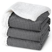 Cobertor PHF Waffle Sherpa King Size 264x228cm de pelúcia de luxo