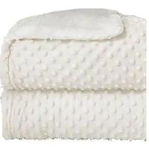 Cobertor Plush Com Sherpa Dots Branco - Laço Bebê