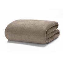 Cobertor Plush Liso Solteiro Taupe 160X240cm - Hedrons
