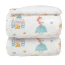 Cobertor Plush Print com Sherpa Princess Bebê - Laço Bebê