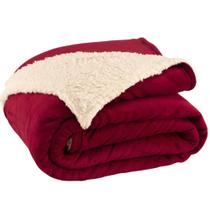 Cobertor Polaris Queen Sherpa Manta Fleece 1 Peça - Vinho