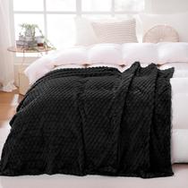 Cobertor Puncuntex Black Fuzzy Jacquard Flannel 130x180cm