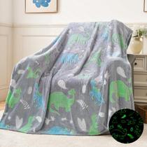 Cobertor QSTEHEML Dinosaur Glow in Dark 127x152 cm Soft Kids