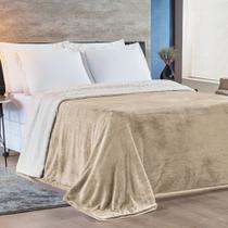 Cobertor Queen Alaska Dupla Face Sherpa/Mantinha 1 Peça - Caqui