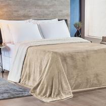 Cobertor Queen Alaska Dupla Face Sherpa-mantinha 1 Peça Caqui