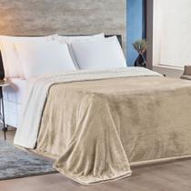 Cobertor Queen Alaska Dupla Face Sherpa/Mantinha - Cáqui