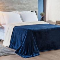 Cobertor Queen Alaska Dupla Face Sherpa/mantinha - Marinho Cobertor Queen Alaska Dupla Face Sherpa/mantinha - Marinho