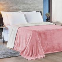 Cobertor Queen Alaska Dupla Face Sherpa-mantinha - Rosa Secreto