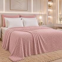Cobertor Queen Amber Super Grosso Fofinho Quente Antialérgco FANCY Cor:ROSA