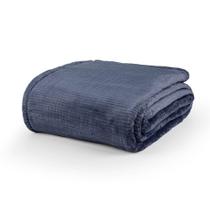 Cobertor Queen Dublin Manta Flannel Ultrasoft - Azul Noturno - 100% Poliéster