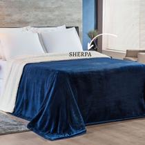 Cobertor Queen Dupla Face Manta Sherpa e Flannel Alaska