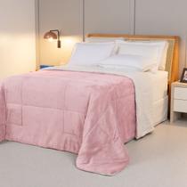 Cobertor QUEEN dupla face sherpa manta fleece matelasse