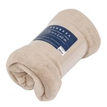 Cobertor Queen Flannel Liso Bege Andreza