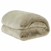 Cobertor Queen Manta Soft Microfibra Toque Aveludado Bege
