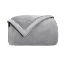 Cobertor Queen Neo Flannel 220X240 Liso 600g Aveludado Cinza