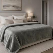 Cobertor Queen Neo Flannel 220x240cm Liso 600g Toque Aveludado