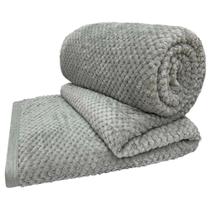 Cobertor Queen Popcorn Manta Flannel Extra Macia - Cinza