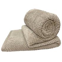 Cobertor Queen Popcorn Manta Flannel Extra Macia - Fabricado na cor Fendi