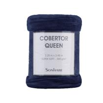 Cobertor Queen Super Soft Azul Marinho Sonhare 300G 2,20X2,40M