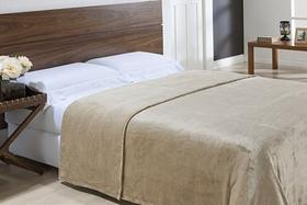 Cobertor Queen Toque De Seda 220x240 Cáqui - Niazitex