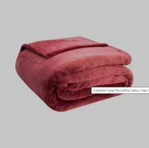 Cobertor Queen Velour Neo Classic Vinho 220 X 240 Na Cinta - Camesa