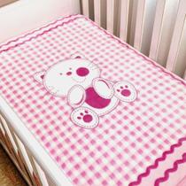 Cobertor Raschel Le Petit Bebê Menina Gatinha Xadrez Corttex Cobertor Raschel Le Petit Bebê Menina Gatinha Xadrez Corttex