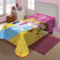 Cobertor Raschel Plus Disney Charme de Princesas 150x 200Cm Jolitex