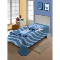 Cobertor raschel plus solteiro Jolitex Disney Stitch