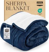Cobertor Reversível Sherpa Utopia Bedding 229x229 cm Azul Marinho