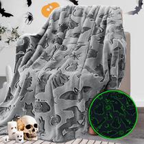Cobertor REXEO Black Cat Halloween de lã macia 50x60cm