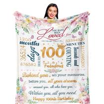 Cobertor Ruvinzo, presente de 100º aniversário, 60 x 50 polegadas para mulheres Cobertor Ruvinzo, presente de 100º aniversário, 60 x 50 polegadas para mulheres