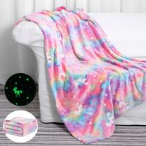 Cobertor SALIMAH Glow in The Dark Unicorn para meninas de 1 a 10 anos Cobertor SALIMAH Glow in The Dark Unicorn para meninas de 1 a 10 anos
