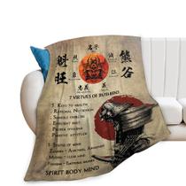 Cobertor Samurai Warrior Cobertor Samurai Japonês Presentes de samurai para meninos e homens Cobertor Warrior para crianças e adultos Cobertor de lã macio e quente e aconchegante para sofá-cama 60"x80"