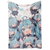 Cobertor SANMU Singer Miku Soft Creative Printing Poliéster Cobertor SANMU Singer Miku Soft Creative Printing Poliéster
