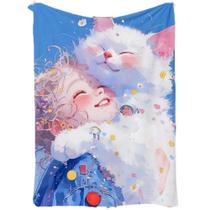 Cobertor SANMUU com estampa de flanela macia digital fofa com gato Cobertor SANMUU com estampa de flanela macia digital fofa com gato