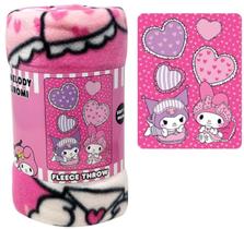 Cobertor SANRIO My Melody Kuromi Fleece Pink Hearts Cobertor SANRIO My Melody Kuromi Fleece Pink Hearts