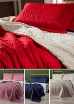 cobertor sherpa 03 peças matelado toque pele de carneiro micropercal 240cmx220cm cobertor sherpa 03 peças matelado toque pele de carneiro micropercal 240cmx220cm