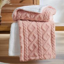 Cobertor Sherpa Bedsure para Sofá - 130x150cm - Rosa