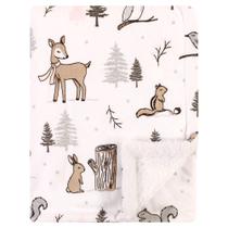 Cobertor Sherpa de pelúcia para bebês Hudson Baby Winter Forest 76x102cm