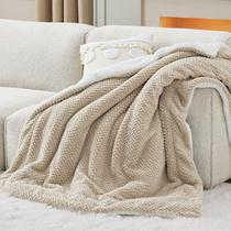 Cobertor Sherpa Fleece Bedsure Twin Size Bege - Estilo Herringbone
