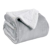 Cobertor Sherpa Fleece Velvet King Grey - Great Bay Home